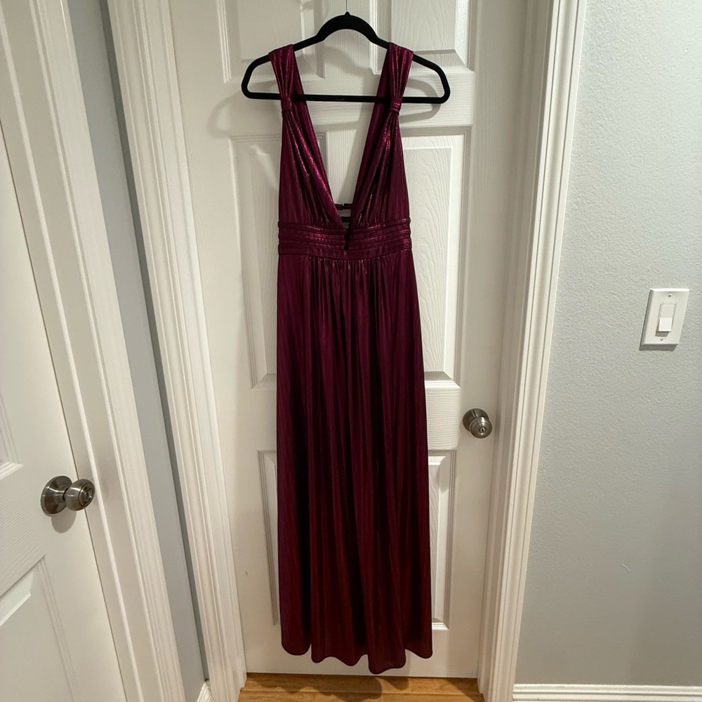 Magenta gown with slight shimmer